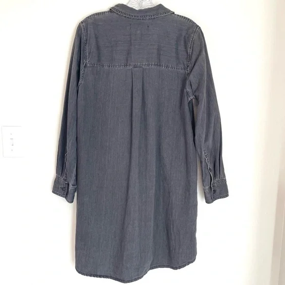 Madewell Charcoal Denim Shirt Dress Minimal - Picture 3 of 8